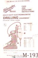 Milwaukee 4200 series, Drill Presses and Motors, Care & Operations Manual 2001
